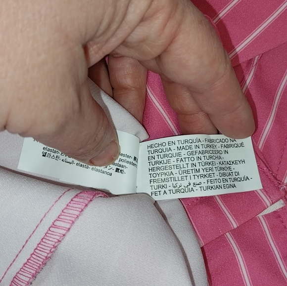 Zara Womens Size Large Stretch Striped Bodysuit Pink Tennis Prep Spring - Picture 13 of 14